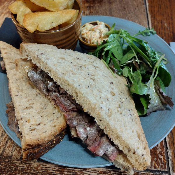 Steak sandwich at The Banc, Powys
